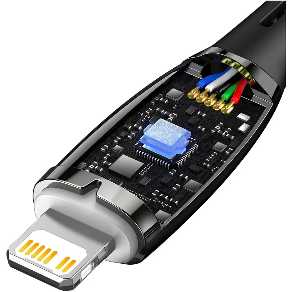 Кабель Baseus Glimmer Series Fast Charging USB-C to Lightning 20w 1m Black (CADH000001) [113822] - фото 6