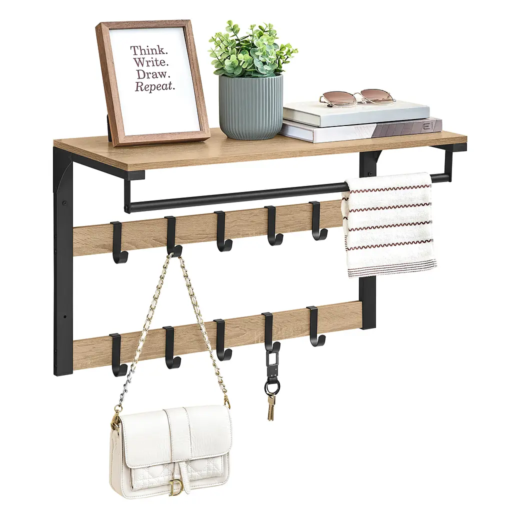 Вішалка настінна Leobert Compact для одягу з полицею у стилі Loft - фото 3