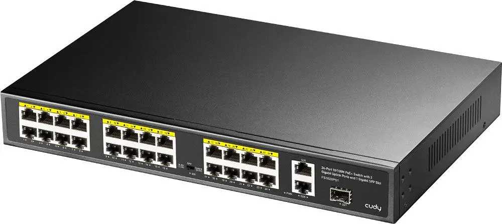 Коммутатор Cudy FS1026PS1, 24 порт10/100M PoE+ Switch with 2 Gigabit Port+ 1SFP 300W (FS1026PS1) - фото 3