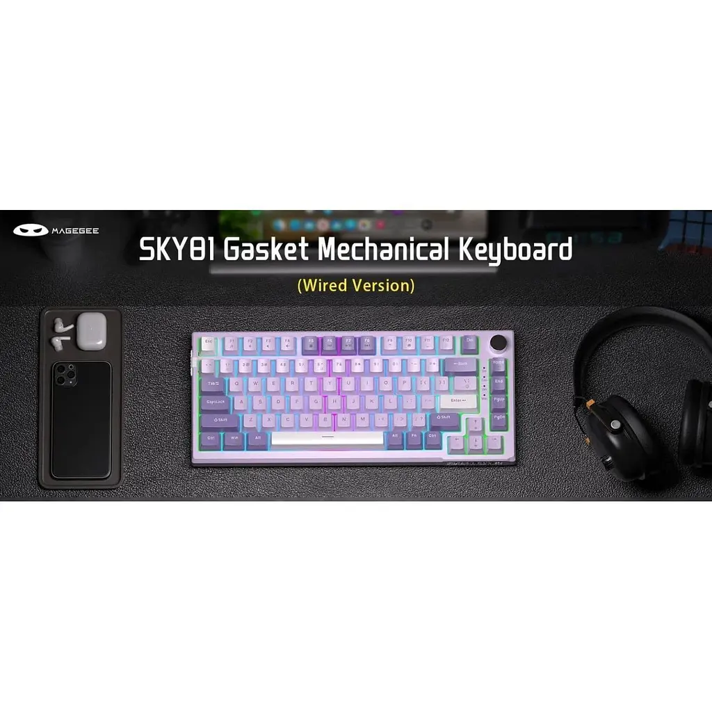 Клавіатура MageGee SKY 81 RGB Violet Switch Violet (6971969727939) [164304] - фото 6