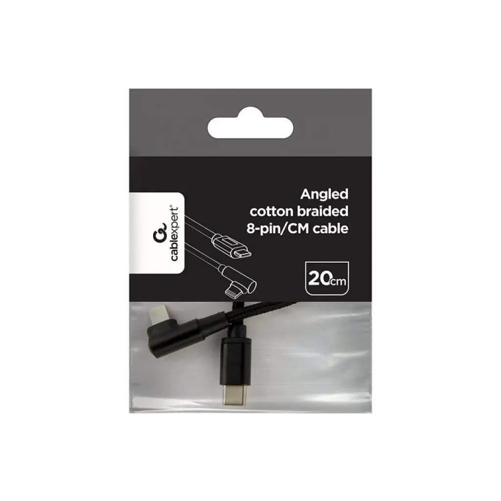 Дата кабель USB-C to Lightning 0,2m angle Cablexpert (CC-USB2-CMLML-0.2M) - фото 3
