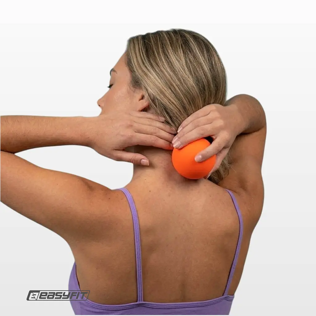 Масажний м'ячик EasyFit каучук 6.5 см помаранчевий - фото 5