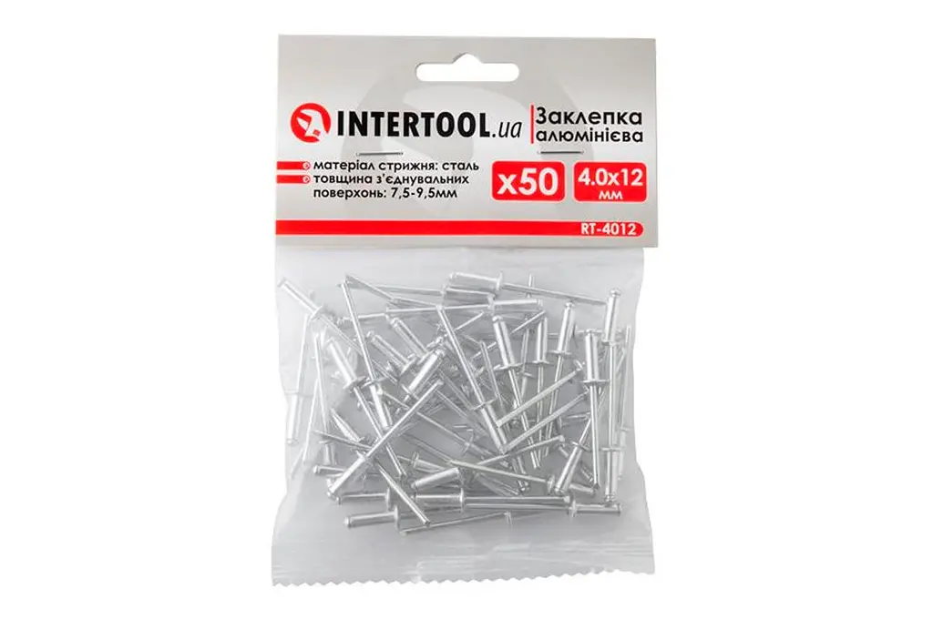 Витяжні заклепки з плоскою головкою Intertool 4.0 х 12.0 мм (в упаковці 50 шт.) - фото 3