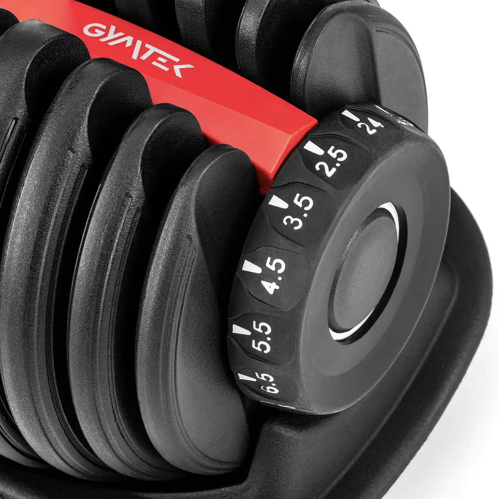 Гантель розбірна регульована Gymtek 2,5-24кг червоний - фото 7