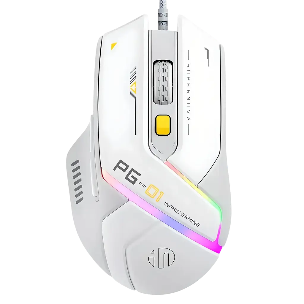 Миша INPHIC PG1 RGB White-Gray