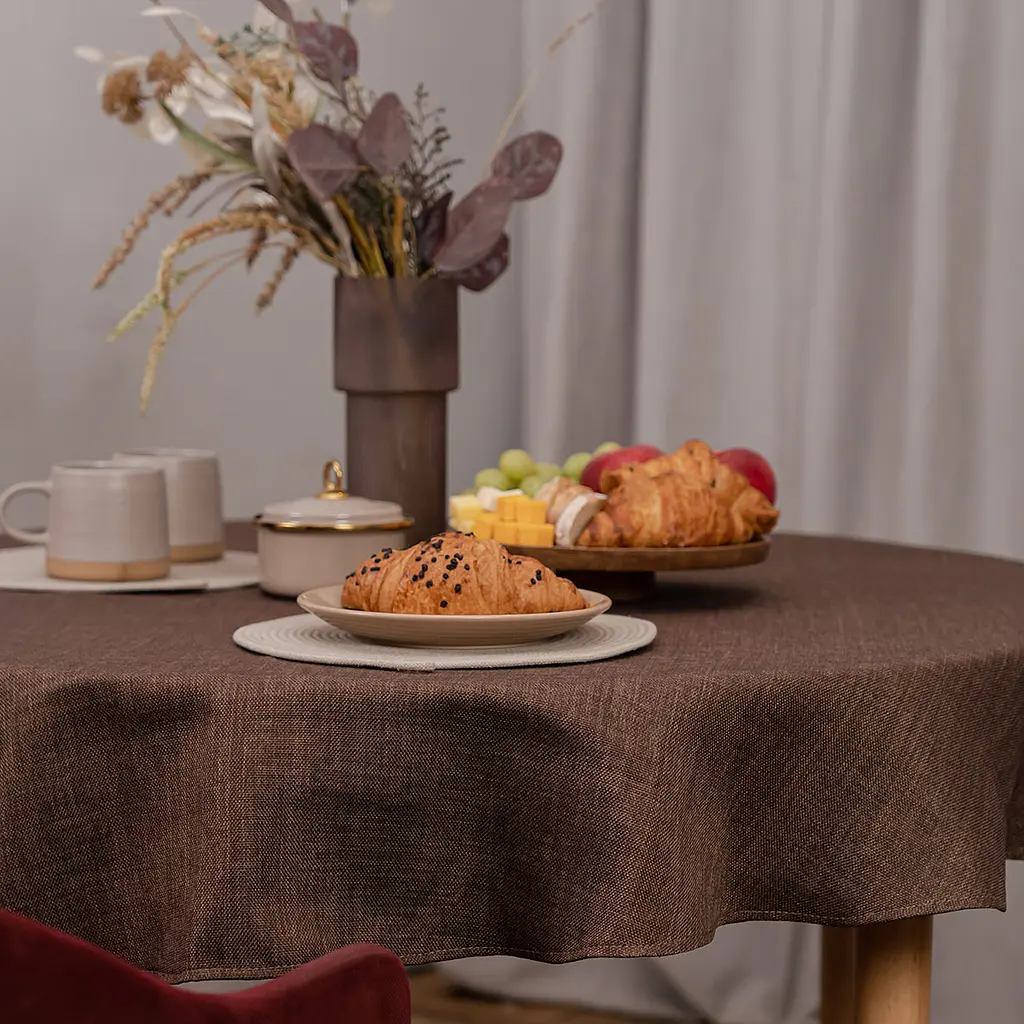 Скатертина кругла Sonex Jordan Ø140 см коричнева (SO102568) - фото 4