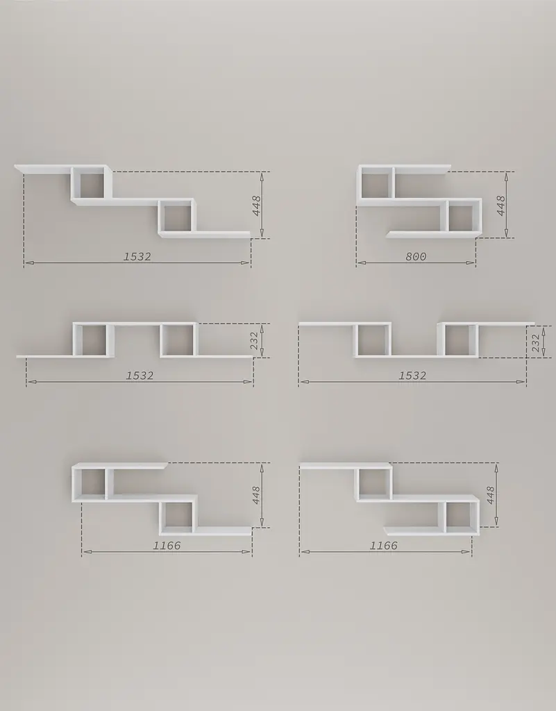 Полиця-конструктор MebelStar 153,2x20x44,8 см Дуб сонома (MBS-1800) - фото 6