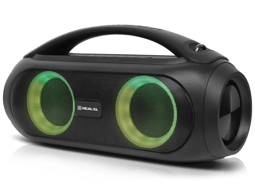 Портативная колонка бумбокс REAL-EL RX745 Boombox 40W Bluetooth TWS, RGB, Black - фото 4