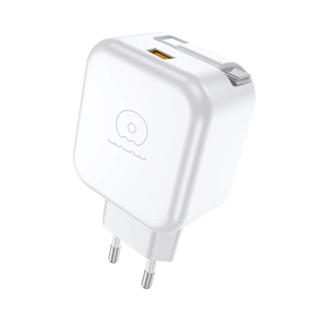 Мережевий зарядний пристрій з кабелем WUW-C268 12W fast charger USB A +retractable 70cm type c Cable - фото 3