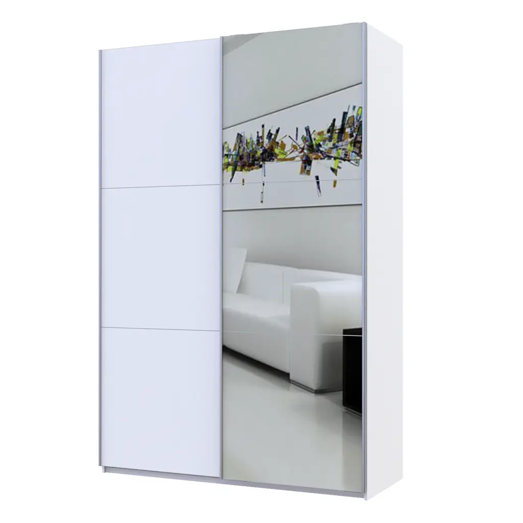 Шафа-купе Doros G-Caiser 1 ДСП/1 дзеркало/3 частини 160х60х240 см Білий (42002103) - фото 6