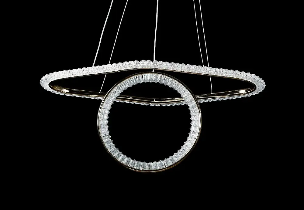 Люстра стельова LED Splendid Ray LF9809/2, 2 лампи, регульована температура світла, золотий метал, сучасний стиль для дому - фото 3