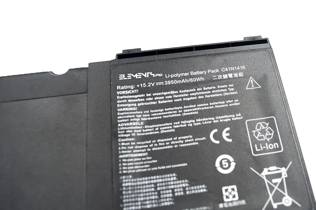 Акумулятор Elements для Asus ZenBook G501JW G601JW N501JW N501L UX501JW UX501LW UX501VW 15.2V 3950 mAh (C41N1416-4S1P-3950) - фото 2