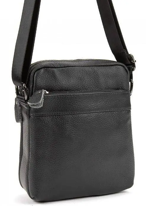 Чоловічий шкіряний месенджер Tiding Bag Чорний - фото 5