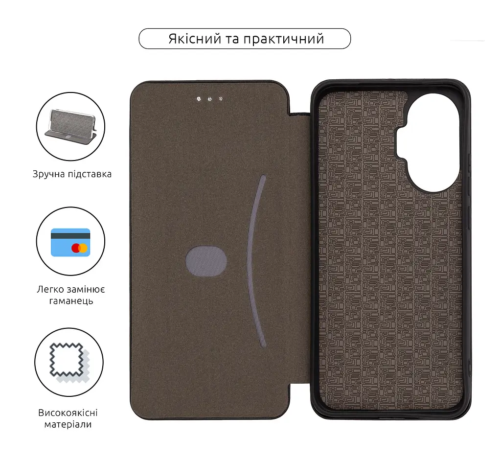Чехол-книжка для Xiaomi Poco F7, G-Case, черный, кожаный чехол-книжка из экокожи (PU) и TPU, с магнитом, с подставкой и вместительным кардхолдером, противоударный, защита всего корпуса, ArmorStandart (ARM80358) - фото 3