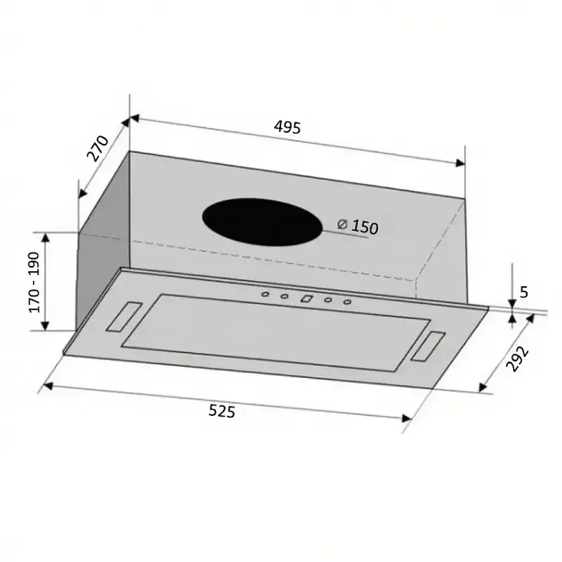Витяжка VENTOLUX PUNTO 52 WH (700) PB PC - фото 2