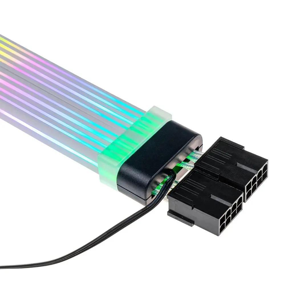 Кабель для ПК Qube RGB 12+4Pin to 2*8Pin VGA, Black - фото 5