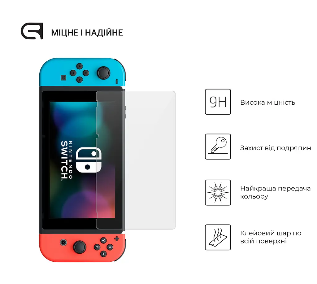 Захисне скло для Nintendo Switch, Glass.CR, загартоване, прозоре, 9H, олеофобне покриття, ударостійке, стійке до подряпин, ультратонке, просте встановлення, для ігрової консолі, ArmorStandart (ARM74479) - фото 2
