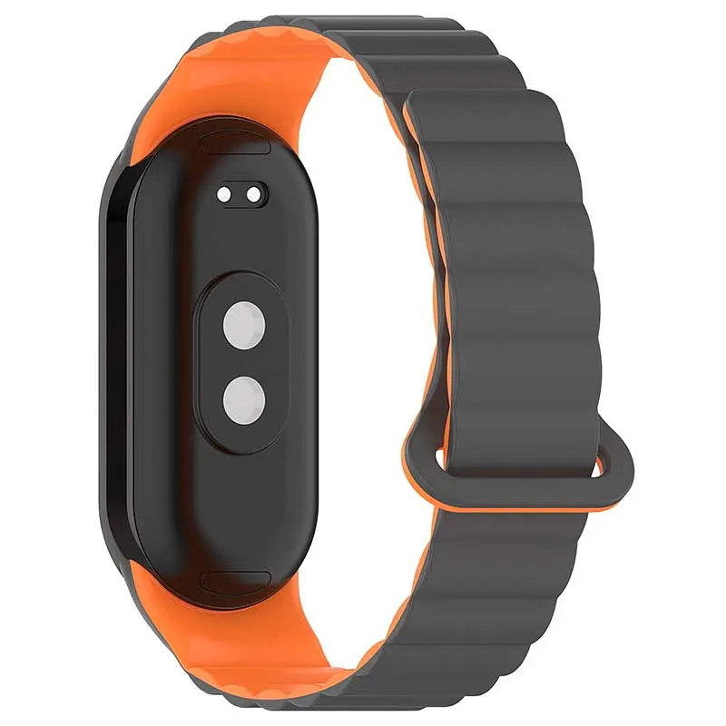 Ремінець Dual-color Magnetic для Xiaomi Mi Band 9/8/10 Gray / Orange - фото 2