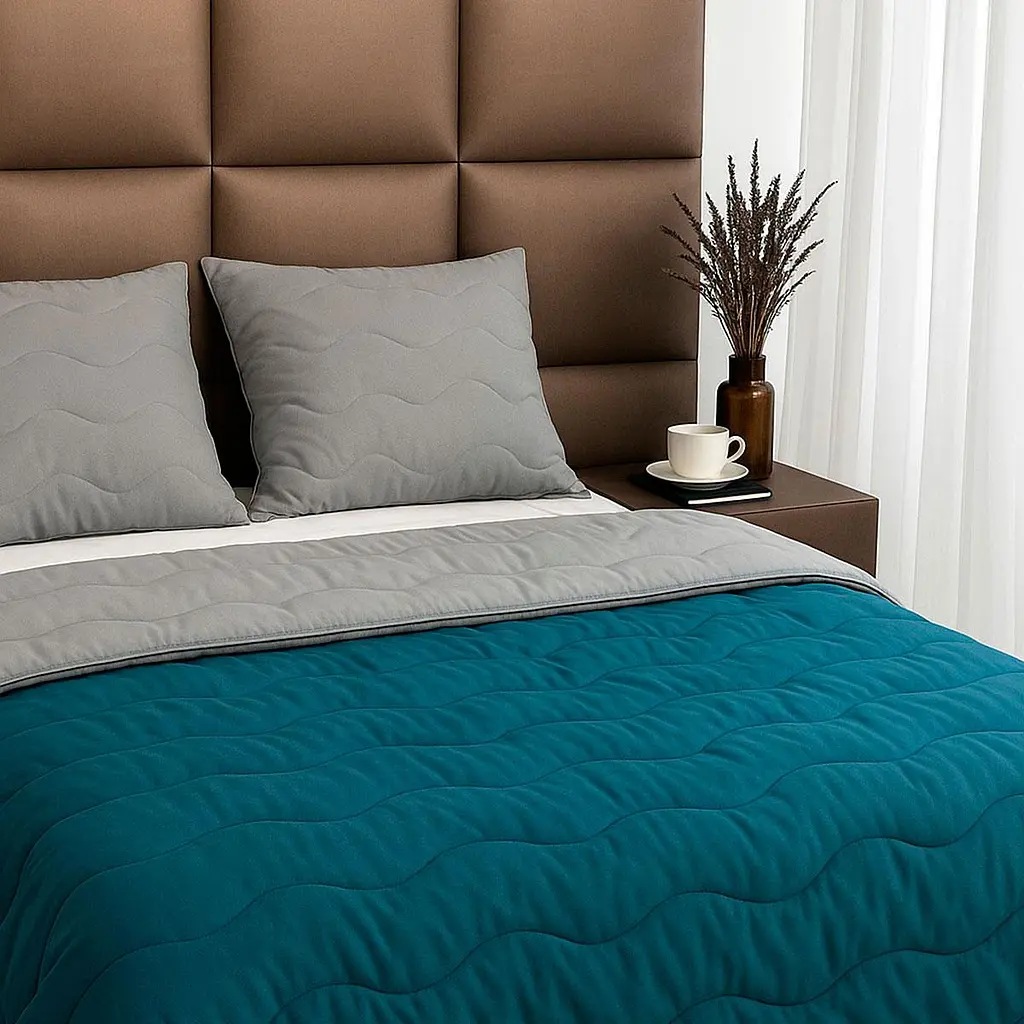 Ковдра ArCloud — Double Face Grey Indian Teal 200*220 євро (350 г/м2) - фото 2