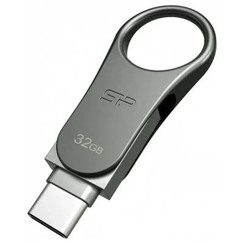 USB флеш накопичувач Silicon Power 32GB Mobile C80 Silver USB 3.2 (SP032GBUC3C80V1S) - фото 2