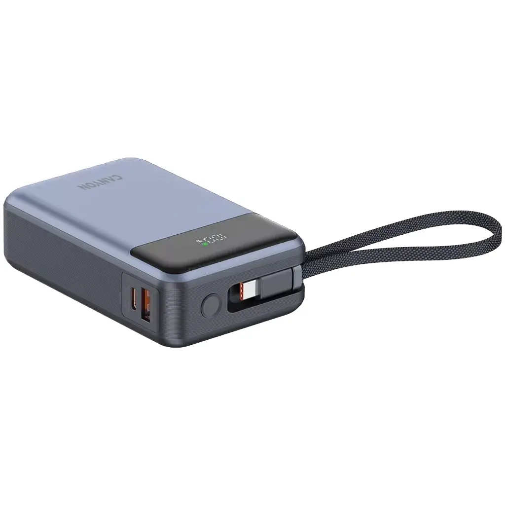 Батарея універсальна Canyon 20000mAh OnPower 600 PD/65W built-in cable Dark Grey (CNS-CPB600DG) - фото 4