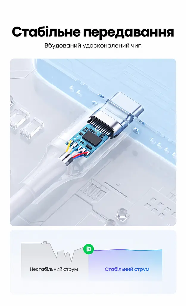 Кабель UGREEN US535 USB-C - USB-C PD 240 Вт 2 м чорно-сірий (90440) - фото 8