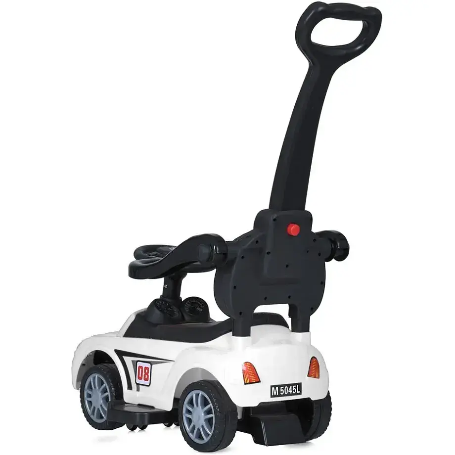 Дитяча каталка-толокар Bambi Racer M 5045L-1 з батьківською ручкою білий - фото 4