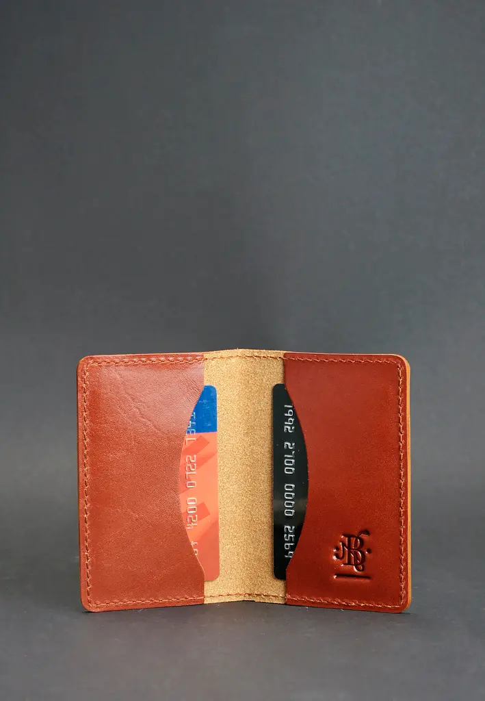 Шкіряний кард-кейс (візитниця) 6.0 світло-коричневий - фото 3