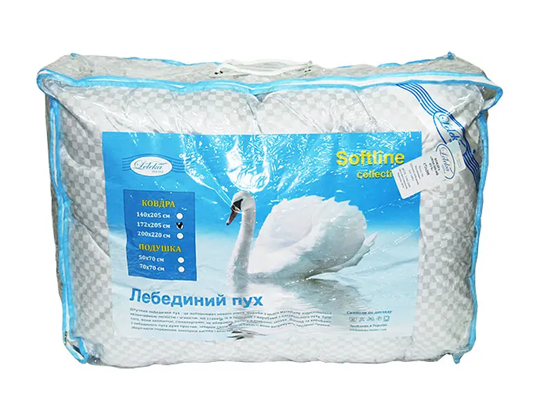 Ковдра Лелека - Лебединий пух антиалергенна 172x205 двоспальна (370 гр/м2) - фото 2