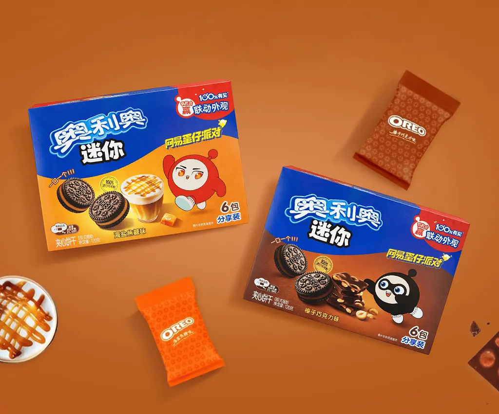 Печиво Oreo Mini Sea Salt Caramel Sandwich Biscuits Eggy Party 120г - фото 4