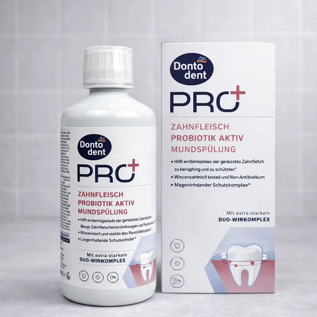 Ополіскувач для ротової порожнини Dontodent PRO+ Zahnfleisch Probiotik Aktiv догляд за яснами з пробіотиком Німеччина 500 мл