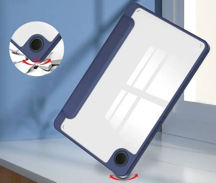 Чехол TPUCristal SlimTPU Spen holder Samsung Galaxy Tab A9 8.7 X110 X115 Синий - фото 4