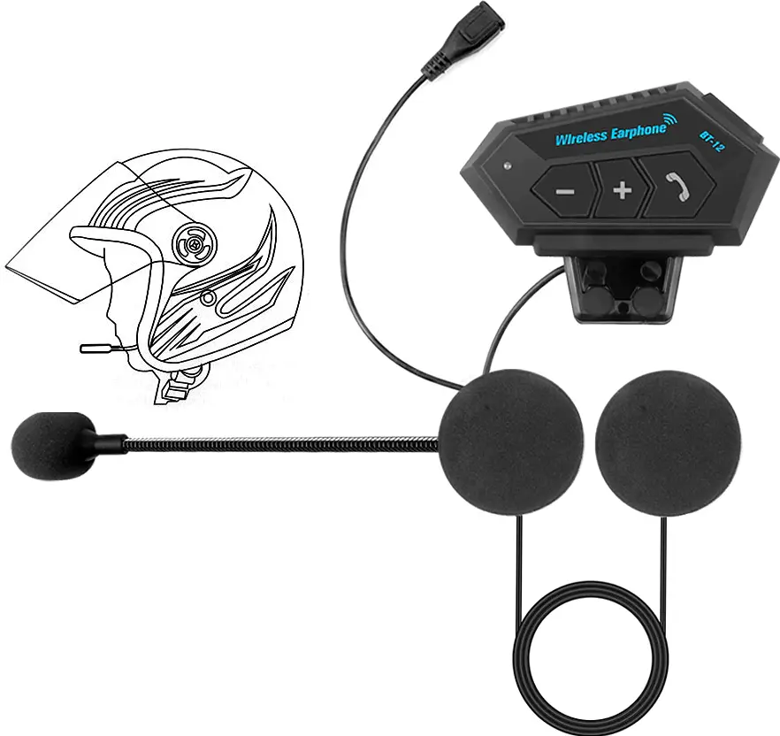 Bluetooth-гарнітура BT12 для мотошолома IP67 Bluetooth 4.2