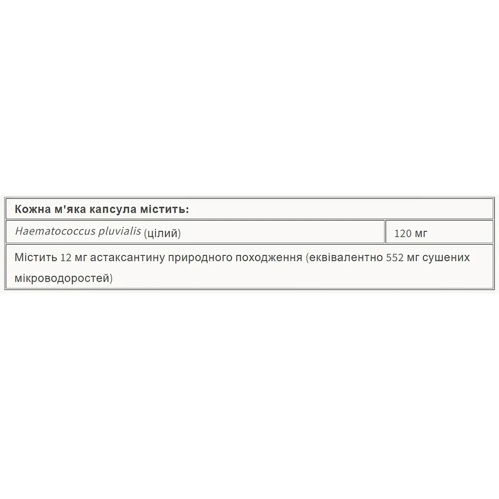 Астаксантин Natural Factors Astaxanthin 12 мг 60 м'яких капсул - фото 2