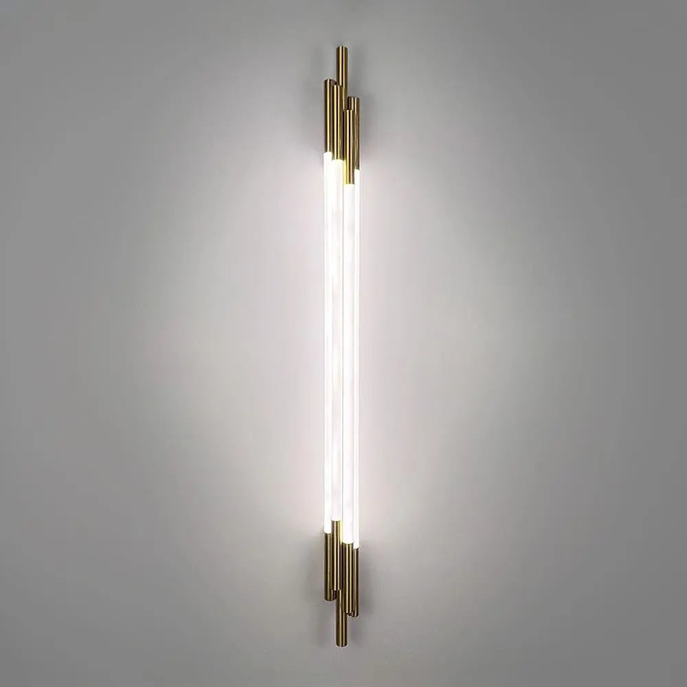 Латунний трубчастий стіновий LED світильник у корпусі 110 см Line F Арт. WJ351/1100 AB - фото 6