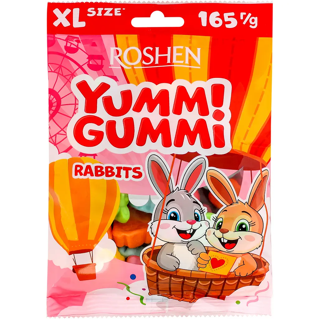 Цукерки желейні Roshen Yummi gummi Rabbits 165 г