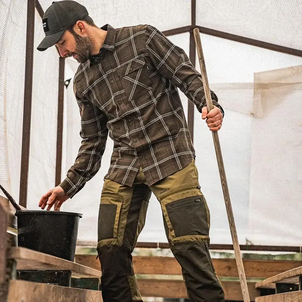 Рубашкa Seeland Glen Flannel Shirt XL Pine green check - фото 6