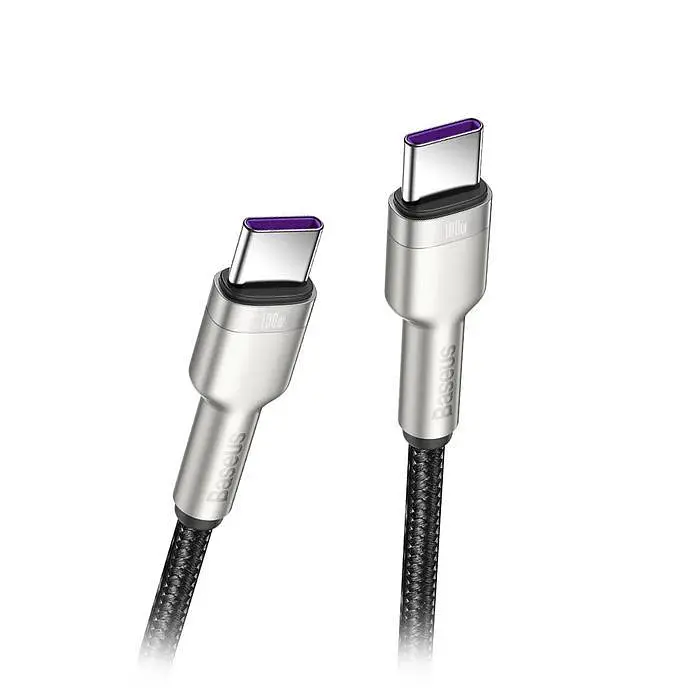 Кабель Baseus Cafule Cable USB-C to USB-C Cable 100W 2m Silver (CATKLF-X09) - фото 2