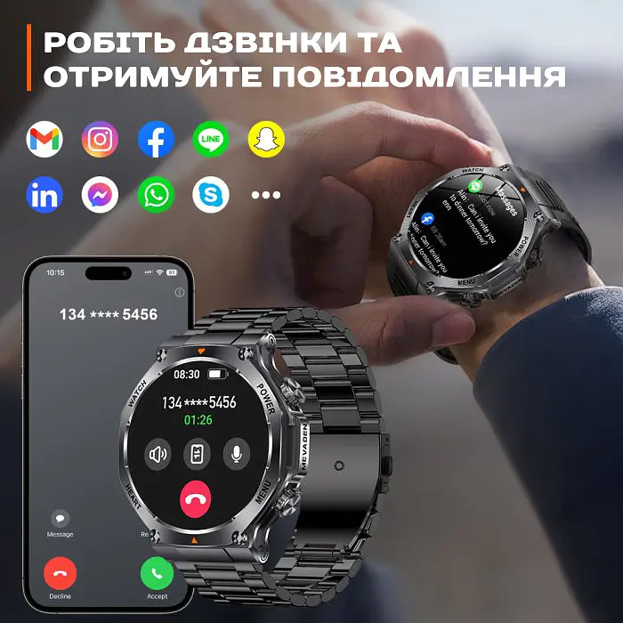 Часы Smart Mevaden Ultra Rubber, 2 ремешка - фото 7