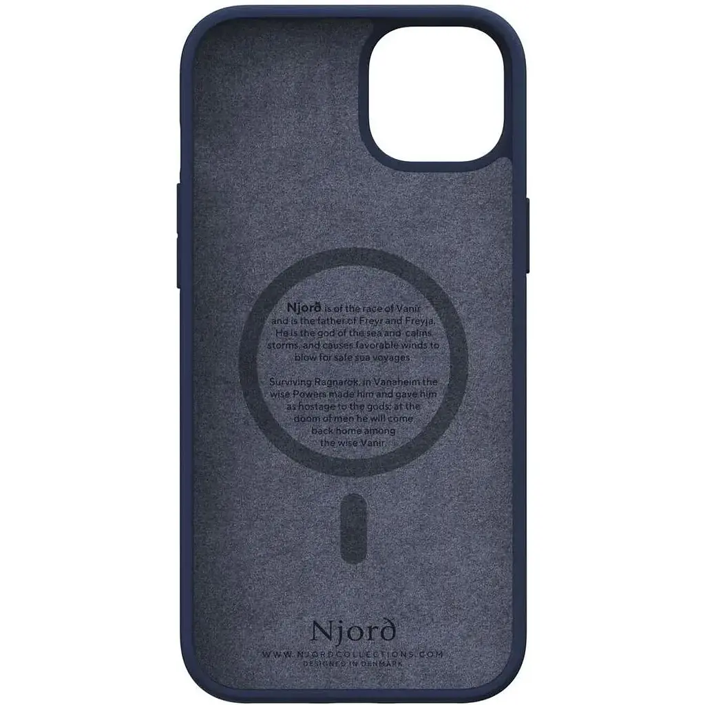 Чехол-накладка Njord Salmon Leather MagSafe Case Blue для iPhone 15 Plus (NA52SL01) - фото 5