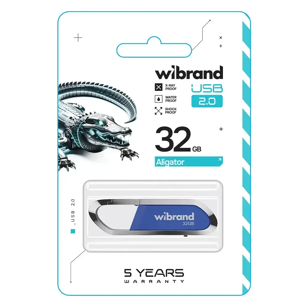 USB флеш накопитель Wibrand 32GB Aligator Blue USB 2.0 (WI2.0/AL32U7U) - фото 2