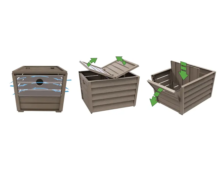 Контейнер для хранения овощей SCORTA BOX, 23,5x28x20h, 9л серо-бежевый - фото 4