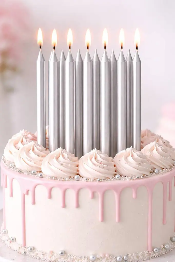 Набор свечей для торта 12 шт серебряные, тонкие праздничные свечи slim candles для дня рождения, декоративные свечи для украшения - фото 2
