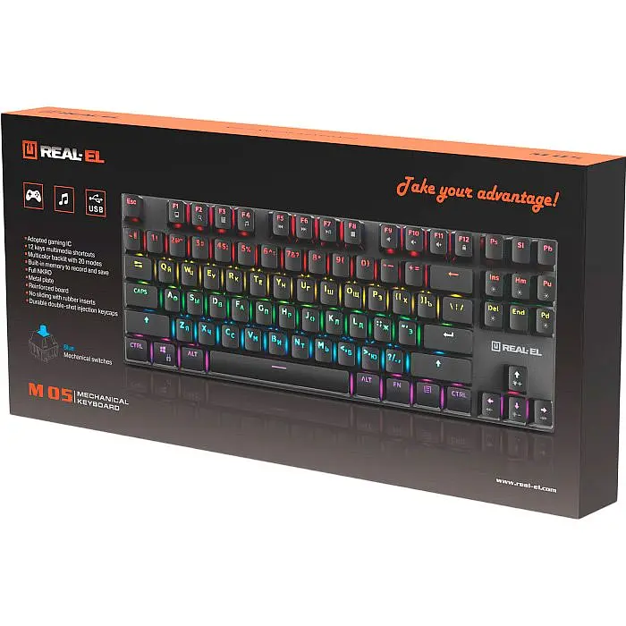 Клавиатура REAL-EL M 05 Grey (EL123100044) [128757] - фото 10