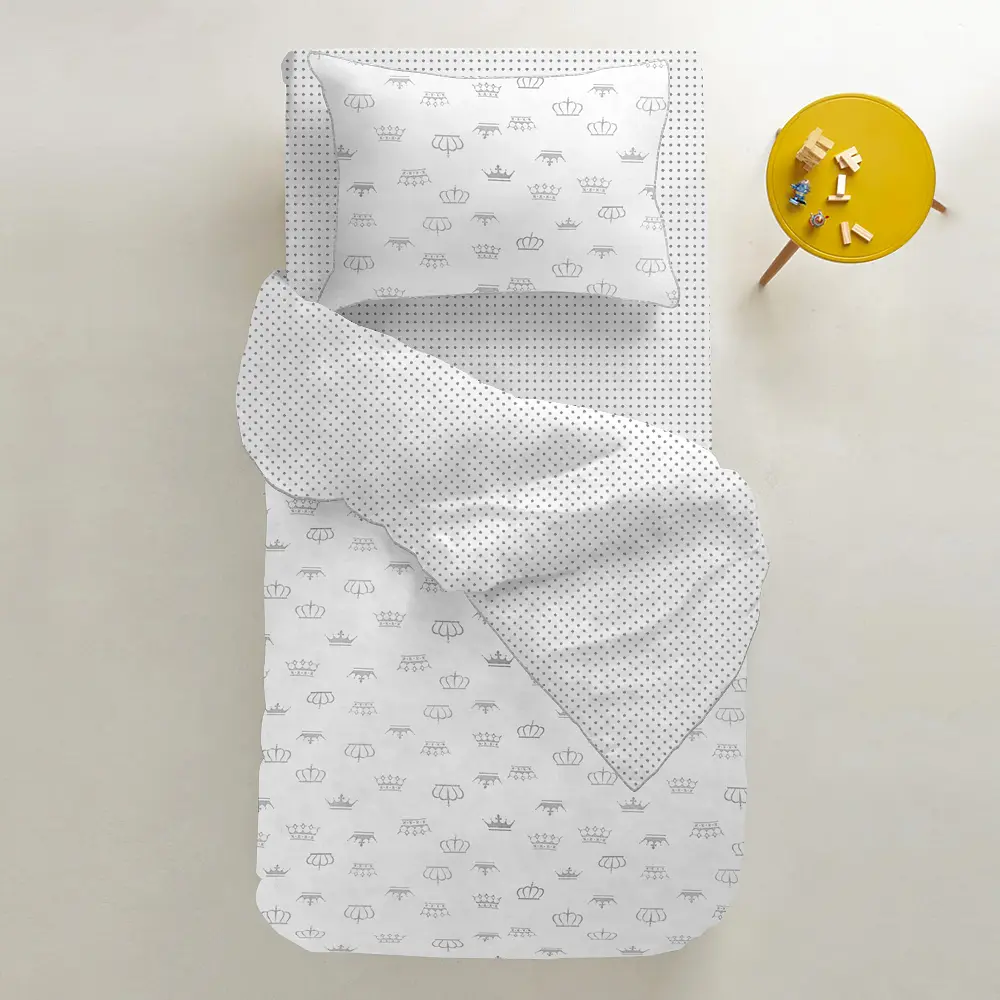 Простирадло на резинці для коляски та люльки Cosas Grey Dots 40х80х5 см (DotsGreyWhite_FittedStroller_40х80) - фото 2