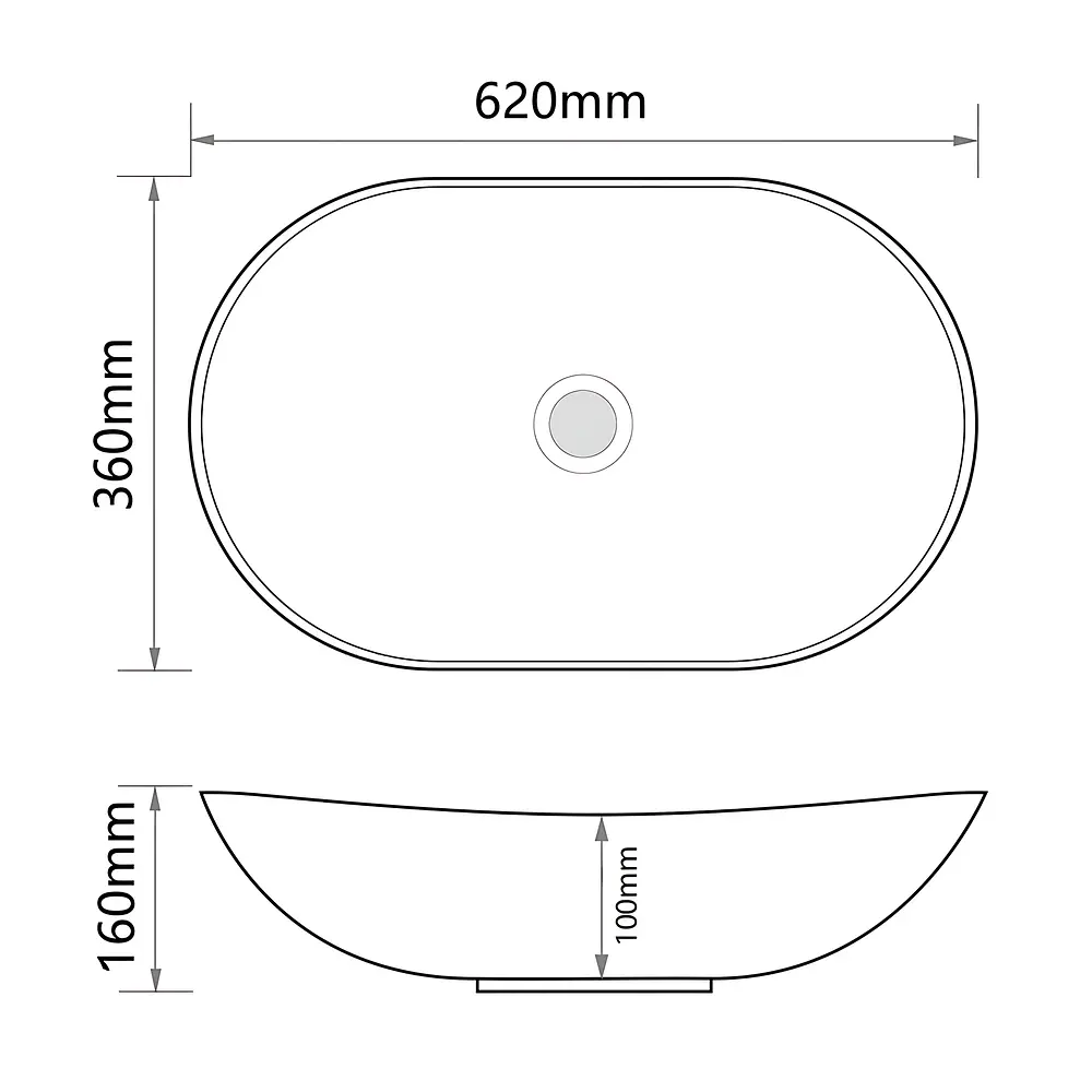 Умивальник накладний Mixxus Premium Wave-0105 Edge Gold 620x360x160 мм MP6557, Білий - фото 3