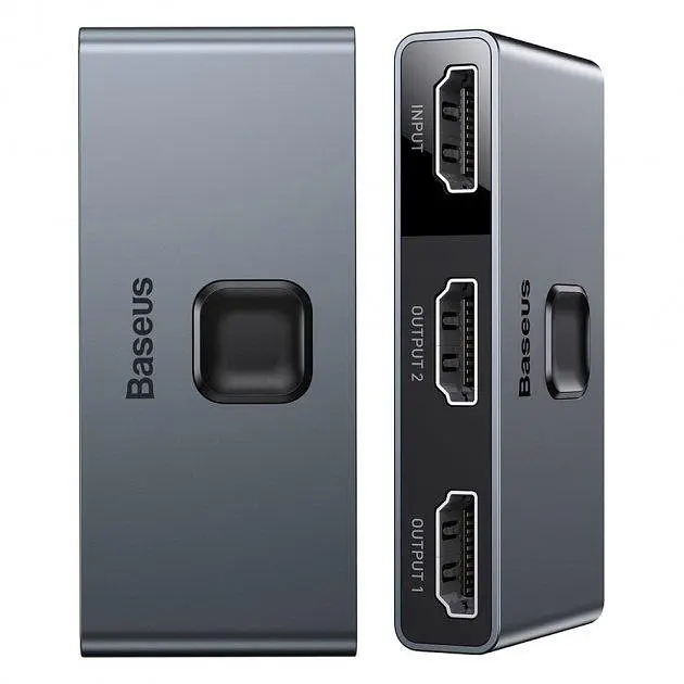 Разветвитель HDXiaomi Baseus Matrix HDXiaomi Splitter 2-in-1 или 1-in-2 Space CAHUB-BC0G Grey - фото 2