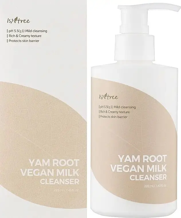 Заспокійливе молочко для очищення обличчя 220 мл Isntree Yam Root Vegan Milk Cleanser