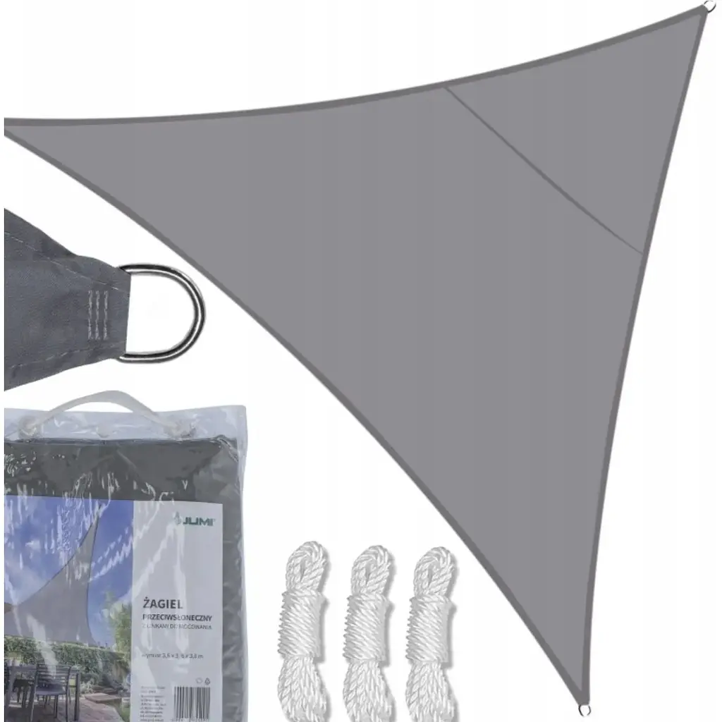 Тент-парус Jumi Garden солнцезащитный 3,6 х 3,6 х 3,6 м серый - фото 2