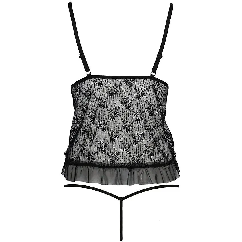 Боді монокіні Passion з відкритими грудьми JustinA Body Black S/M - фото 4